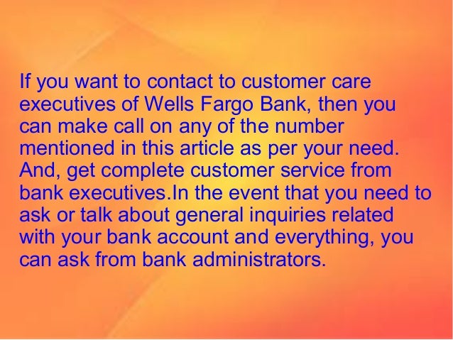 wells fargo online customer service