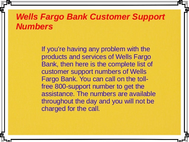 Wells fargo customer support service