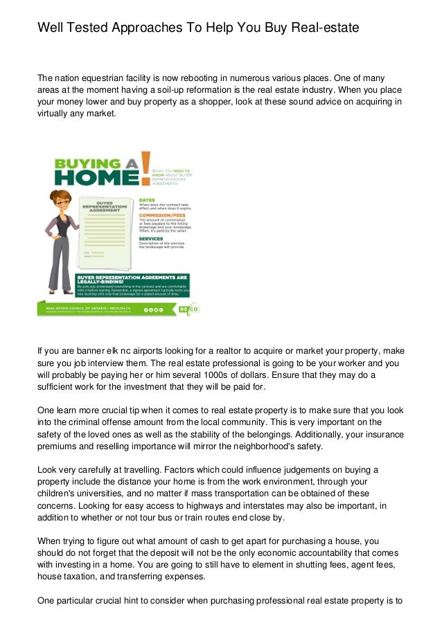 Well Tested Approaches To Help You Buy Real Estate
