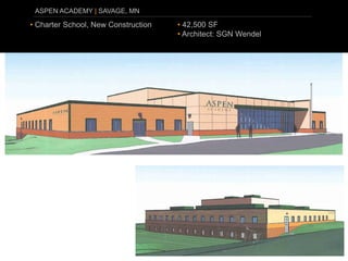 ASPEN ACADEMY | SAVAGE, MN

• Charter School, New Construction   • 42,500 SF
                                     • Architect: SGN Wendel
 