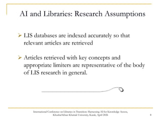 AI in Libraries: Emerging Research, Applications, and Academic Impact | PDF