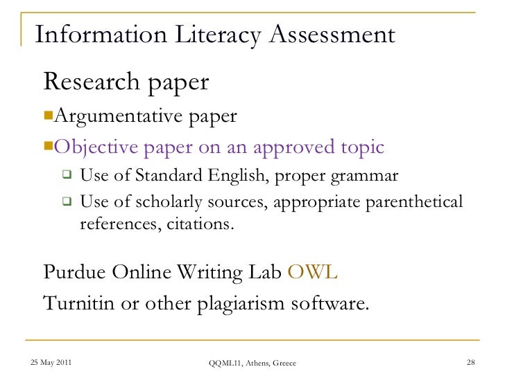 Information literacy research paper