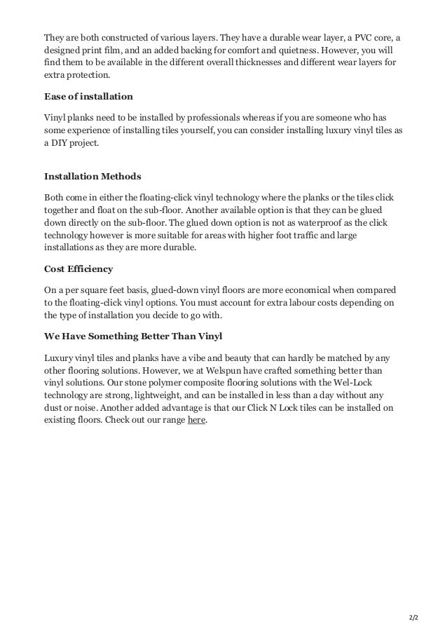 Here Check out the Difference Between Vinyl Tile and Vinyl Plank