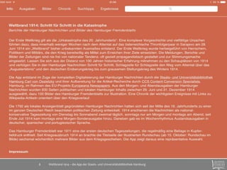 Weltbrand 1914 – die App der Staats- 8 und Universitätsbibliothek Hamburg 
 