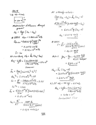 3al4
~ 1hib =:: ;;"cmls
r-- 1
I~-: ~m
Moleell fa"" d',f!;",sI" Yl 1I"-lfJuS"
gravel
% =- OAG (C~1 - CIT;)
b -s
~ :lifK Valr': /,160;<.11 m%
:a. .3j~
Q :: t1 ~t0.2. 4.!!1 (;;.ef)14-t:1IY' ~ .:s ~ ~};e
=CJ, 6S7.2 C;n~
-6 :u
::. S; 7:/. '" /6 Wi IS
8= 1m _
Iir.5tI rf/u:Jfj tJh ::. lee (Crr:z,- YlQC»)
r;)e.:: L ~ - (IOm){O.t:JA, WJ 1-
I. (,.. ---- - :::/'$1)1.10
j) /,4' )('10-5'",%
I CI fY)1 Y}CH'>
'1'l y;: IIJ}zc, ::; I(M [d,t:.c..1 (.(e/..2.; Sc'.1
/....
'I. 4 ~ ,
~e!... :t...:: (1-3 7x It)) ::;. l/7
-s-
Se = JL == /.1-t:,OJl.!om%.=;;J.,55'
ORIS ,5-;7:Lx/S6mYs
/1 I
5e, 3 = /'6bb
-6 ;( 7/kc:= S:7:?xl! ~ @'~i.?1-(IJ7){/,,3~1o)-,
10m
-5"' J
:= G,,67;< ItJ I11IS
o
CfJ .:: _f,,_- /03r?a...
I f!, T (g,311'~~t!J3-·)[?~tK)
'IYICJk .f<
= 0,131 mtJ/e1m3
;:If sl-eacft-sA1Ic','
DIJf3 leA --I'd ):: .,fee (Cr+_ -- 0)6- L ,,{ f ',:l.~ .....
-.:2 2/
5:7:< x/~ rn,IS (d, 1311f!.~~e - CA.=)
1m
::::. b,(J7x /;5'tg_ (C;42 -a)
@ 2?tf( :>
C ==- r:.:- f,O 13 )(. ItJ &..
r< T (K. '3 J4 Po. ~ m.~!eX::/?8'I<)
N!3.. K
=-4~,3/~;
m"le
@.2-= L 4.ffz.;- c;,~ <::: tJ, j 371 m3
rf' c 42.,g I I11~Je/m"S
::: <;,;4 x 10--4
~==:.-::.
.b) ..z:/ ~.::: 5tJ Ct(} ::: 0,5rn/,5
~
Ret. :: ~fr== (I(Jm)(dI5mJ~)_
1,1" x ItJ~sh?%
 