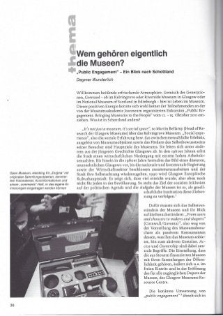 Wem gehören eigentlich die Museen? "Public Engagement" - Ein Blick nach Schottland