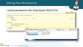 Setting New Breakpoints
• Setting Breakpoints with Visual Studio 2015/17/19
25
 