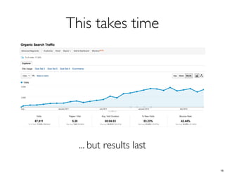 This takes time
... but results last
16
 