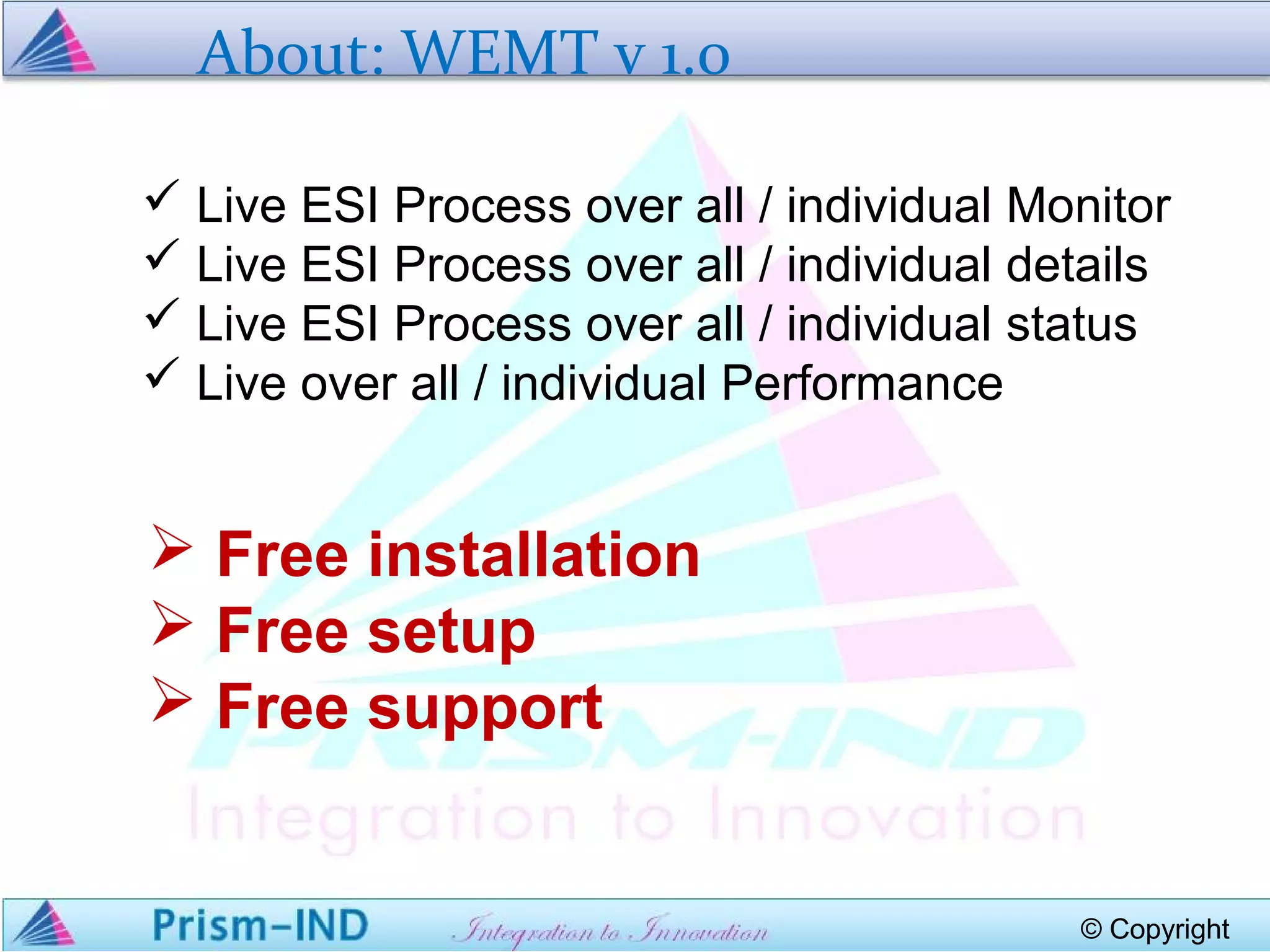 WEMT ( Windchill Esi Monitoring Tool) | PPS