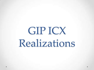 GIP ICX
Realizations
 