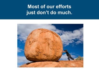 Most of our efforts
just don’t do much.
 