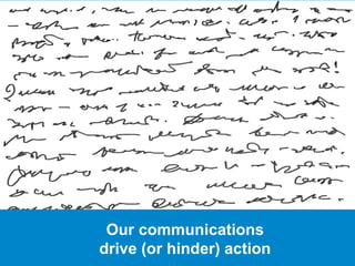 Our communications
drive (or hinder) action
 