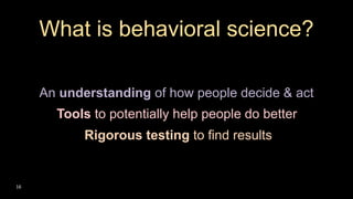 Behavioral Science for Data Scientists | PDF