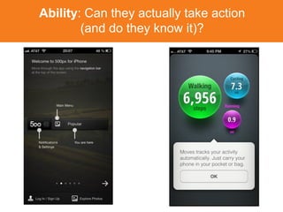 Ability: Can they actually take action
(and do they know it)?
 