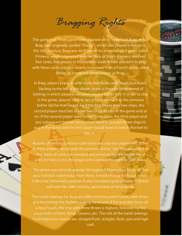 Wendover resorts presents a short history of three card poker