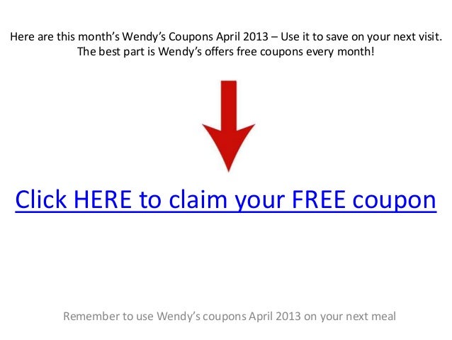 Wendy's coupons april 2013