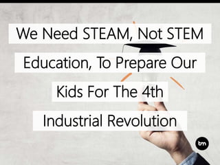 We Need STEAM, Not STEM
Education, To Prepare Our
Kids For The 4th
Industrial Revolution
 