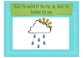 Kei te whiti te ra, a, kei te
heke te ua
 