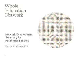 Network Development
    Summary for
    Pathfinder Schools

    Version 7: 14th Sept 2012



1
 