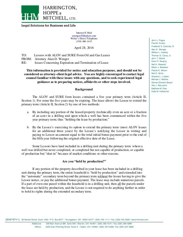 Tips For Landowners With Respect To Oil Gas Leases Expiring