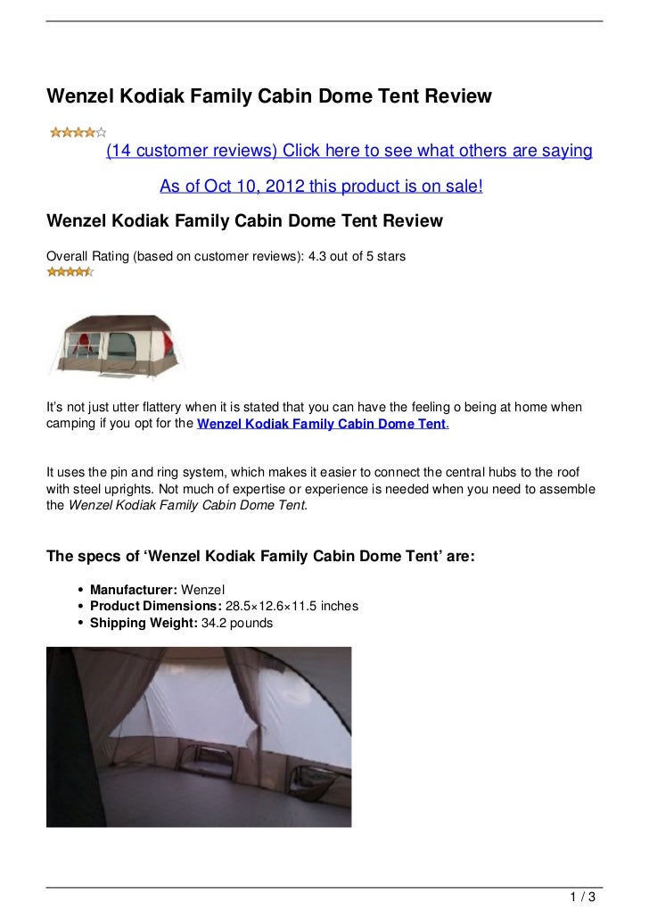 Wenzel Kodiak Family Cabin Dome Tent Review