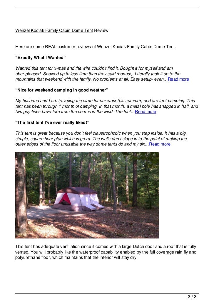 Wenzel Kodiak Family Cabin Dome Tent Review