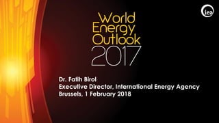 © OECD/IEA 2017
Dr. Fatih Birol
Executive Director, International Energy Agency
Brussels, 1 February 2018
 