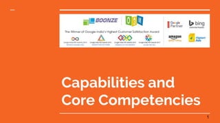 Capabilities and
Core Competencies
1
 