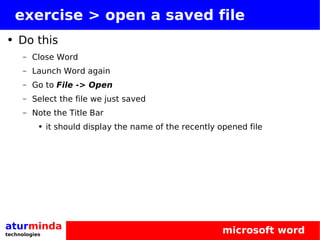 Microsoft Office Word Basics Training | PDF