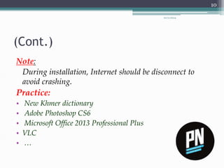 Introduction, Installation Operating System and Application | PPTX