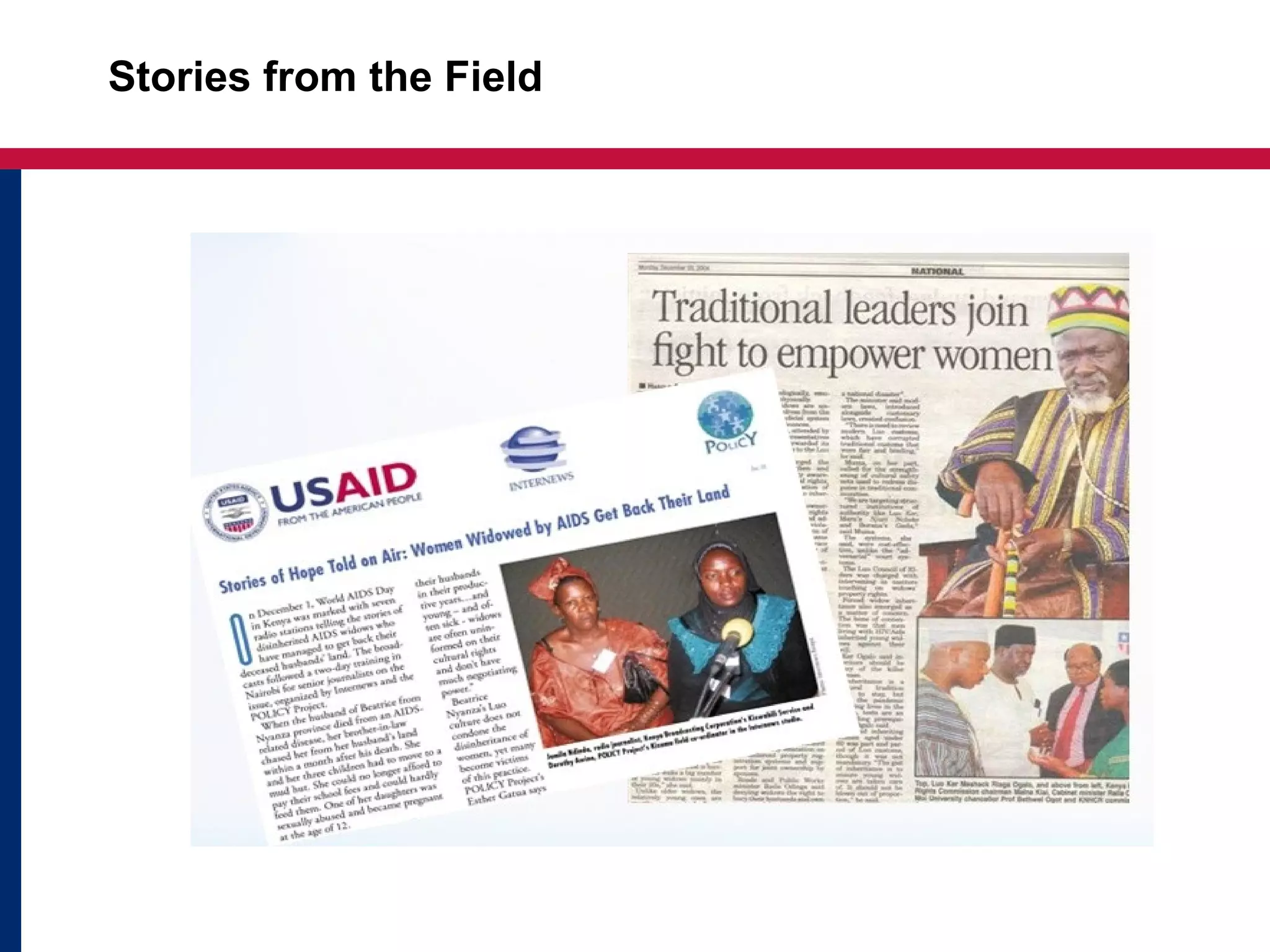 Stories from the Field
 