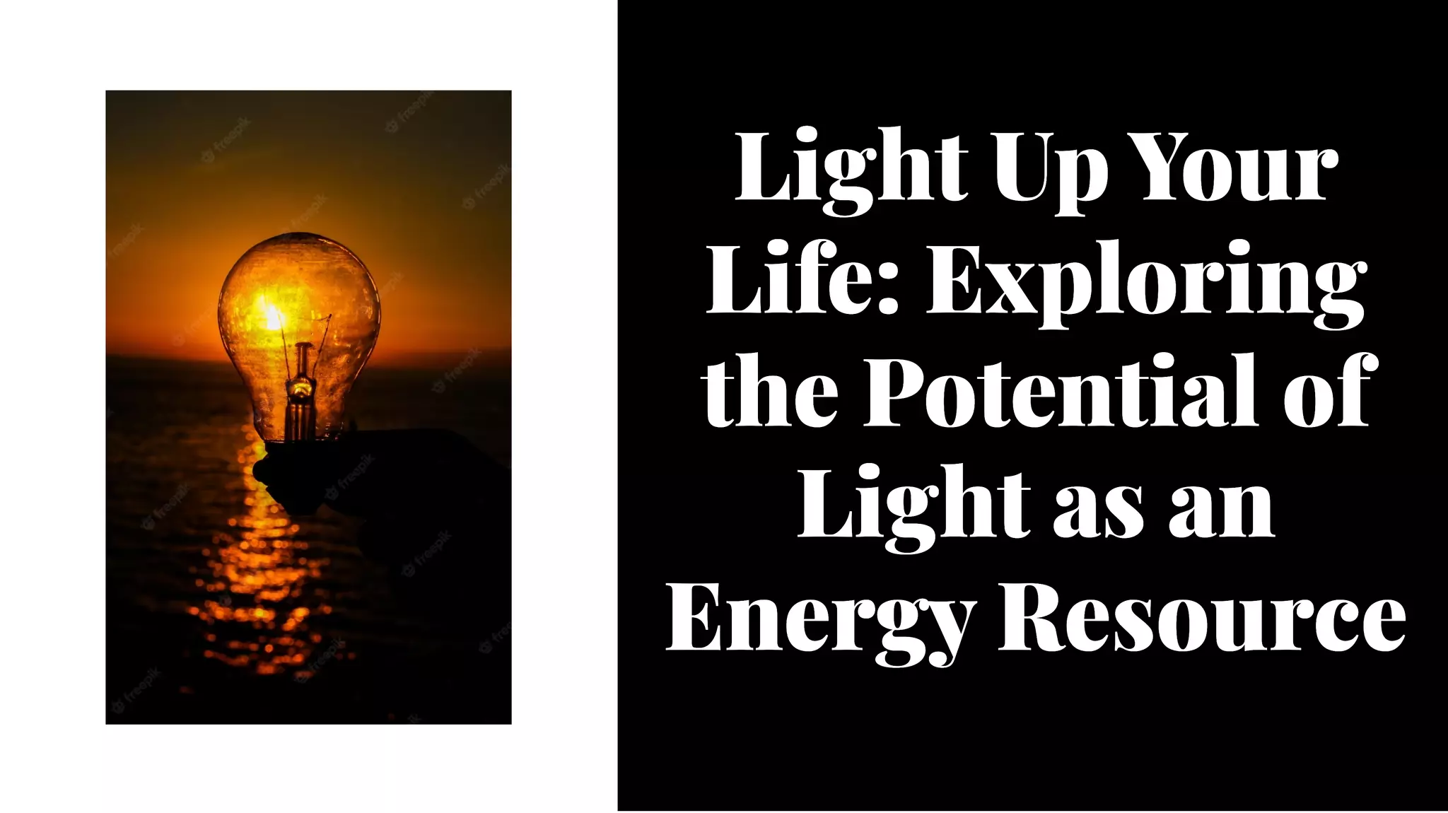 Light as a energy resource PPT
