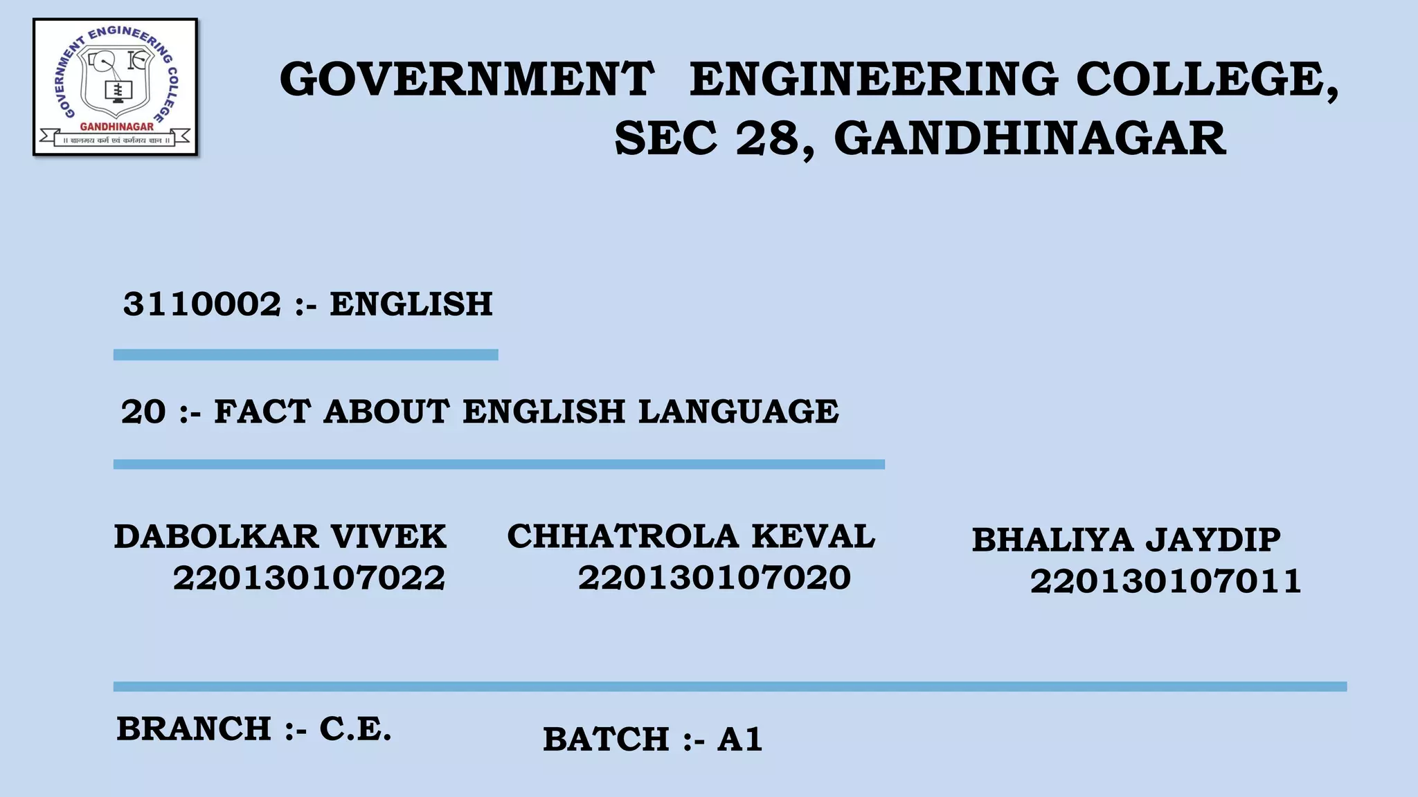 Some Fact About English Language PPT some-fact-about-english-language-ppt
