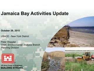 US Army Corps of Engineers
BUILDING STRONG®
October 29, 2015
USACE - New York District
Peter Weppler
Chief, Environmental Analysis Branch
Planning Division
Jamaica Bay Activities Update
 
