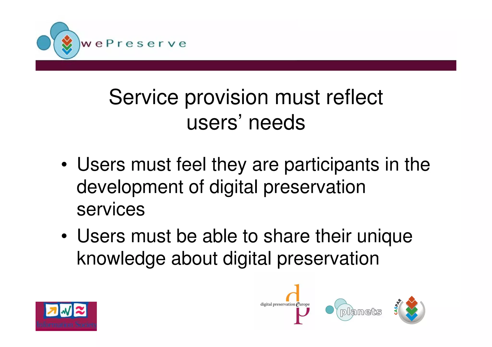 Building A Sustainable Model for Digital Preservation Services, Clive Billenness, Programme Manager - Planets