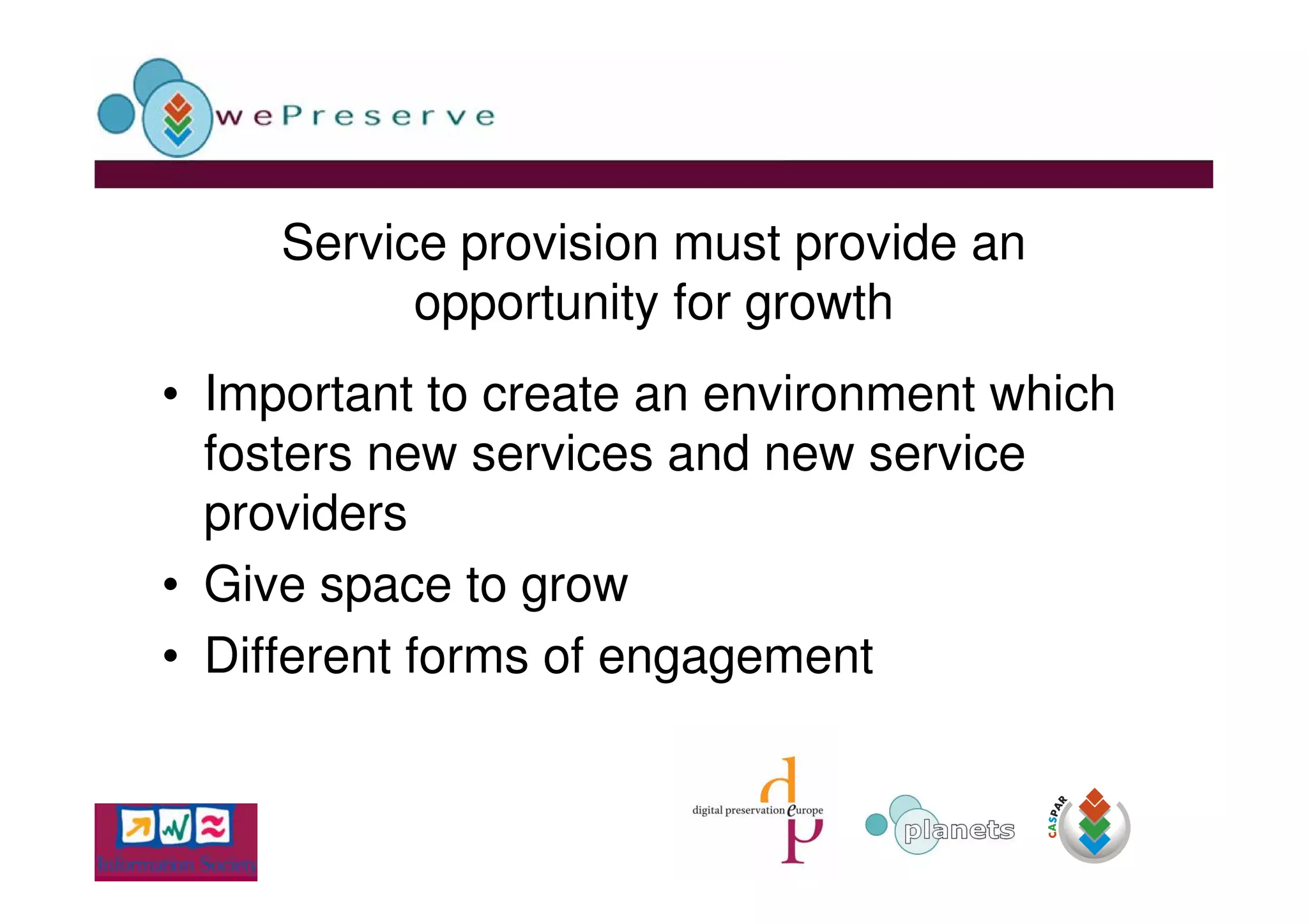 Building A Sustainable Model for Digital Preservation Services, Clive Billenness, Programme Manager - Planets