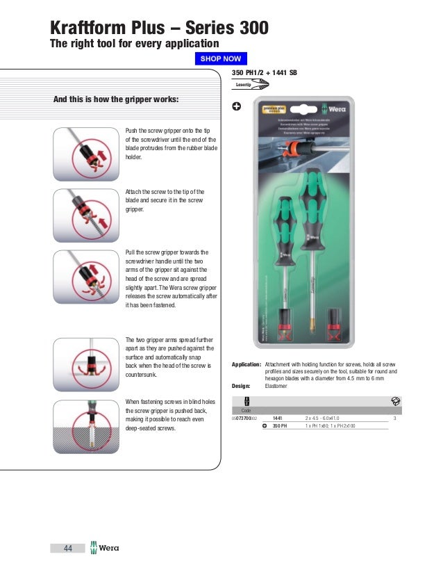 PH 2 Head Lasertip 4-Inch Blade Length Wera 05008752003 Kraftform Plus 350 SK PH Phillips Screwdriver