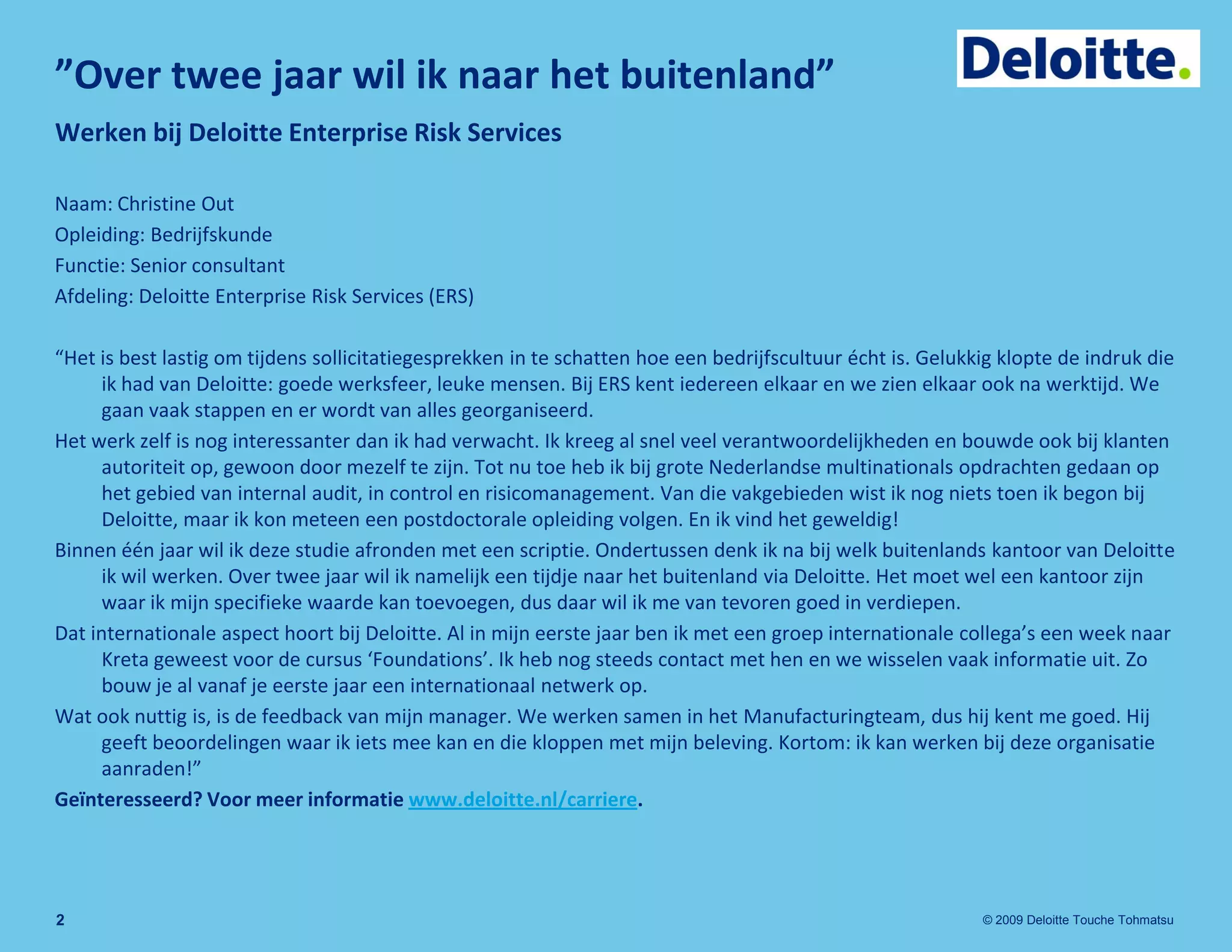Deloitte Week Flyer.pdf Werken bij Deloitte | PDF