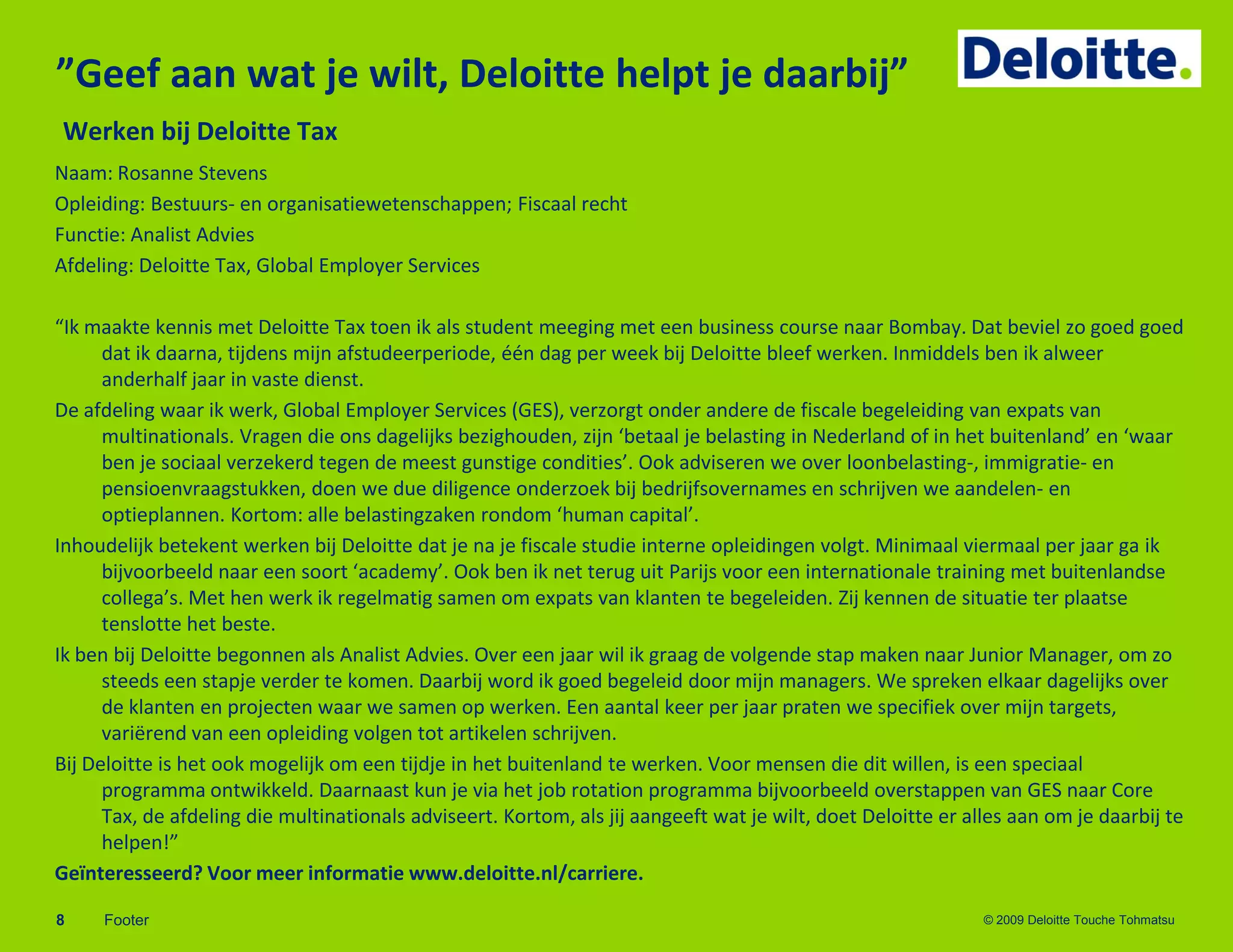 Werken bij Deloitte | PDF