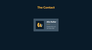 The Contact
Alix Keller
COO
alix@werkly.com
281-660-7681
 