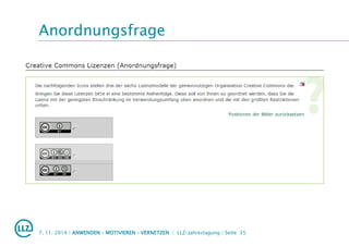 Anordnungsfrage
7. 11. 2014 | ANWENDEN – MOTIVIEREN – VERNETZEN | LLZ-Jahrestagung | Seite 35
 