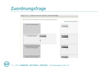 Zuordnungsfrage
7. 11. 2014 | ANWENDEN – MOTIVIEREN – VERNETZEN | LLZ-Jahrestagung | Seite 37
 