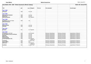 Hans Martin                                                                Werke-Verzeichnis                              ...