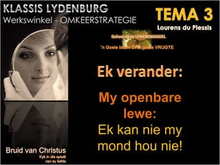 My openbare
lewe:
Ek kan nie my
mond hou nie!
 