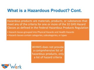 What is a Hazardous Product? Cont.
 