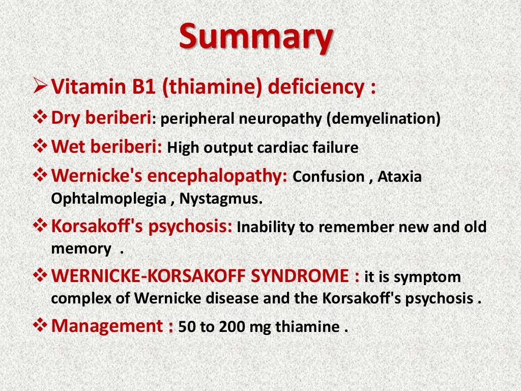 Wernicke korsahoff syndrome