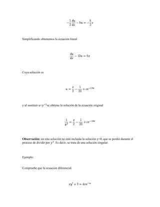 E.D.E,E.D BERNOLLI ,E.D. LINEALES, 