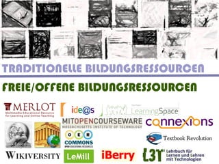 TRADITIONELLE BILDUNGSRESSOURCEN
FREIE/OFFENE BILDUNGSRESSOURCEN
 