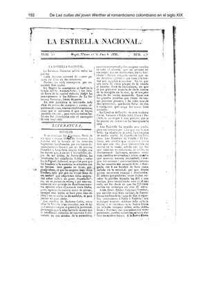 192 De Las cuitas del joven Werther al romanticismo colombiano en el siglo XIX
 