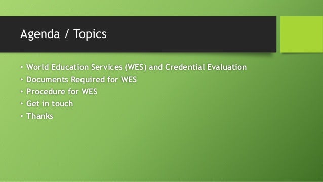 World Education Services Wes Canada